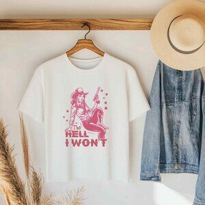 Pink Cowgirl Baddie Graphic Tee Western Syle Short Sleeve T-Shirt Vintage Design